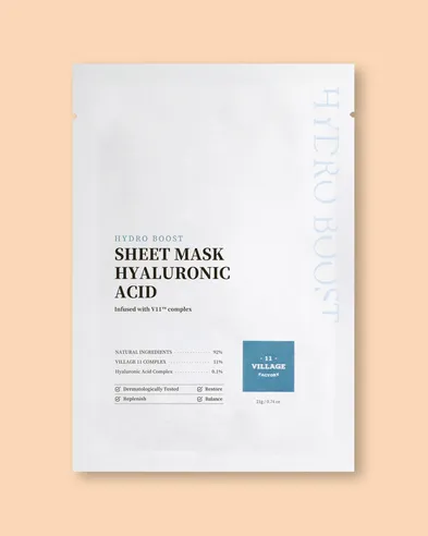 Village 11 Factory Mascarilla facial de tela con ácido hialurónico Hydro Boost Sheet Mask Hyaluronic Acid