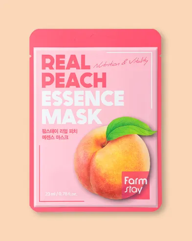 Farmstay Mascarilla facial de tela Real Peach Essence Mask