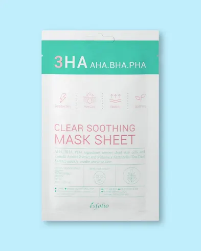 Esfolio Mascarilla facial calmante de tela 3HA Clear Soothing Mask Sheet