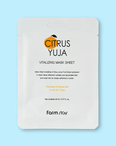Farmstay Mascarilla facial de tela Citrus Yuja Vitalizing Mask Sheet