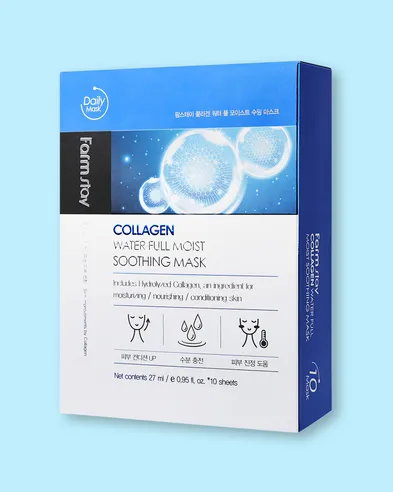 Farmstay Mascarilla hidratante facial con colágeno Collagen Water Full Moist Soothing Mask